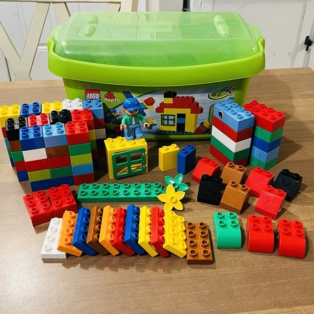 Lego Duplo Mixed Lot 100 Pieces - Lego Man - Window - Flowers - in large‎ Tub